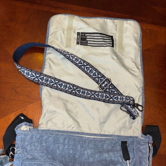 Kipling Madhouse Expandable Blue Messenger Bag | Michela Monkey Keychain Y2K 90s - Picture 2 of 16